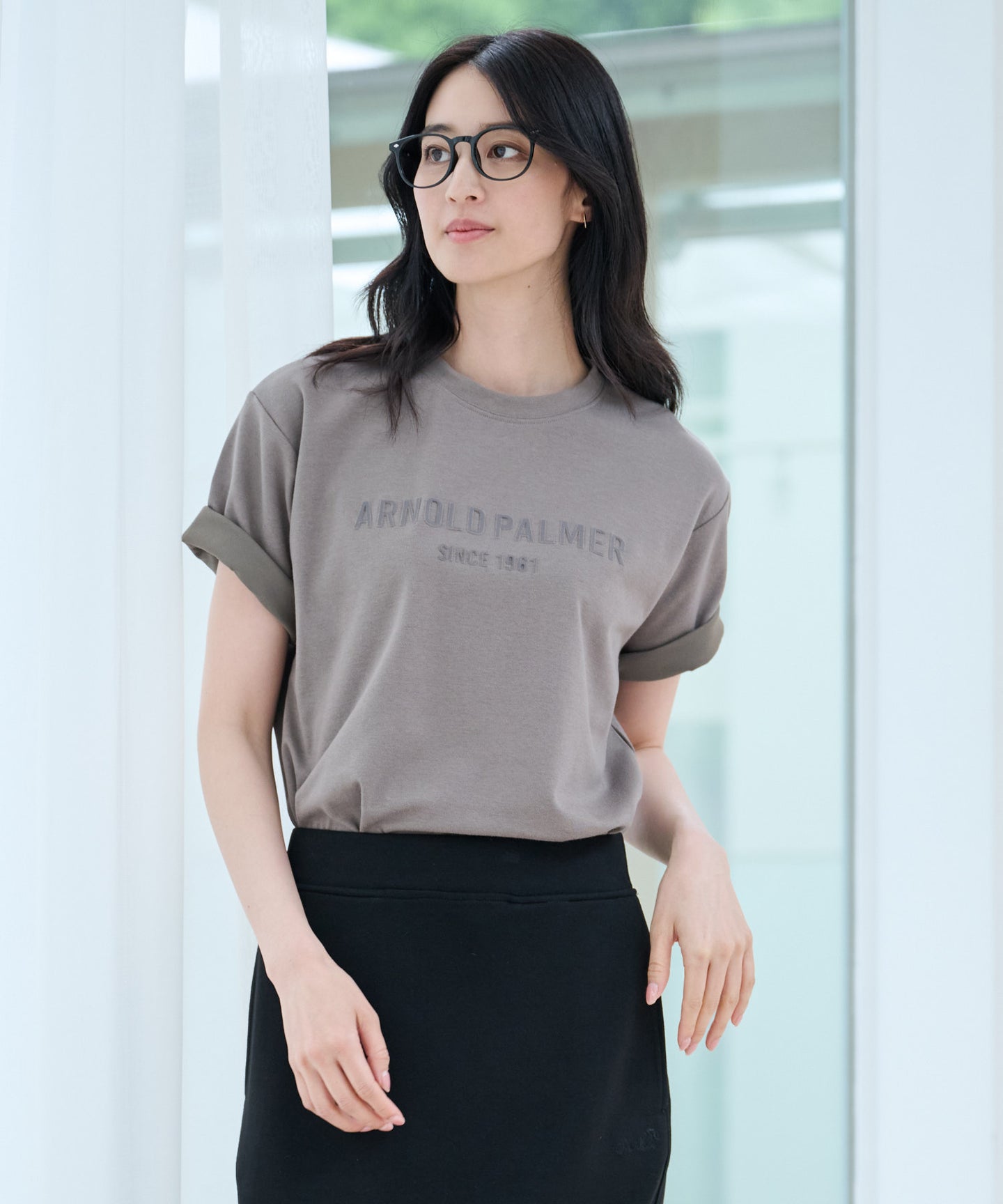 Arnold Palmer 【TIME SALE】【汗染み防止】シェア エンボスプリントTシャツ